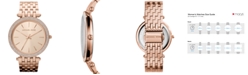 Michael Kors Women's Darci Rose Gold-Tone Stainless Steel Bracelet Watch 39mm MK3192
